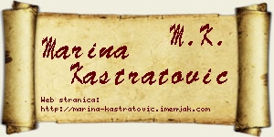 Marina Kastratović vizit kartica